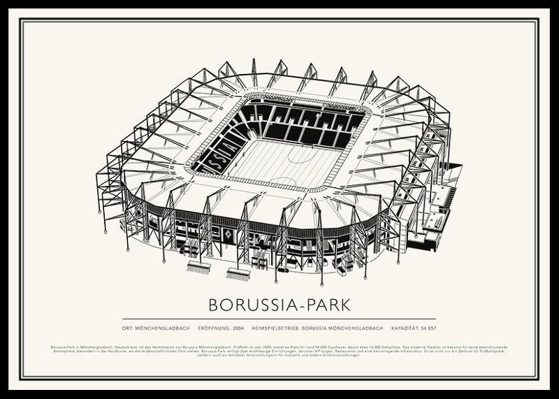 Borussia-Park Vintage Skizze Poster-12