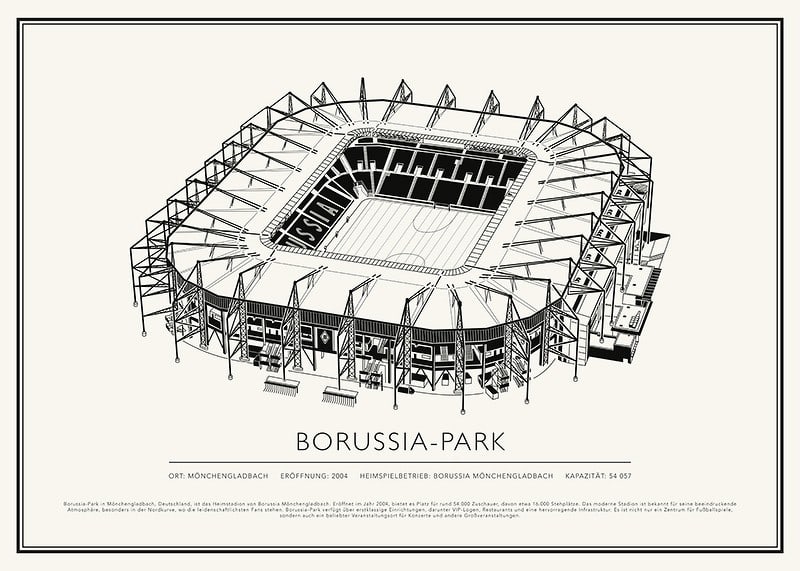 Borussia-Park Vintage Skizze Poster-12