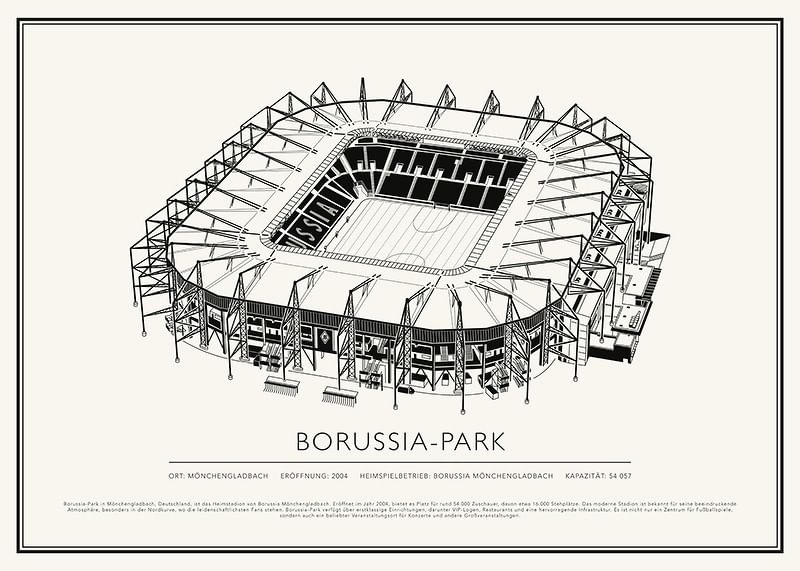 Borussia-Park Vintage Skizze Poster-12