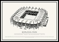Borussia-Park Vintage Sketch Plagát-0