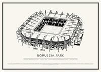 Borussia-Park Vintage Sketch Plagát-1
