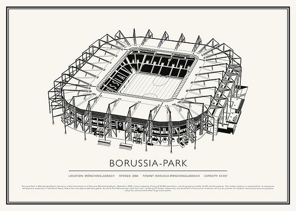 Poster Borussia-Park Vintage Sketch 02 EN