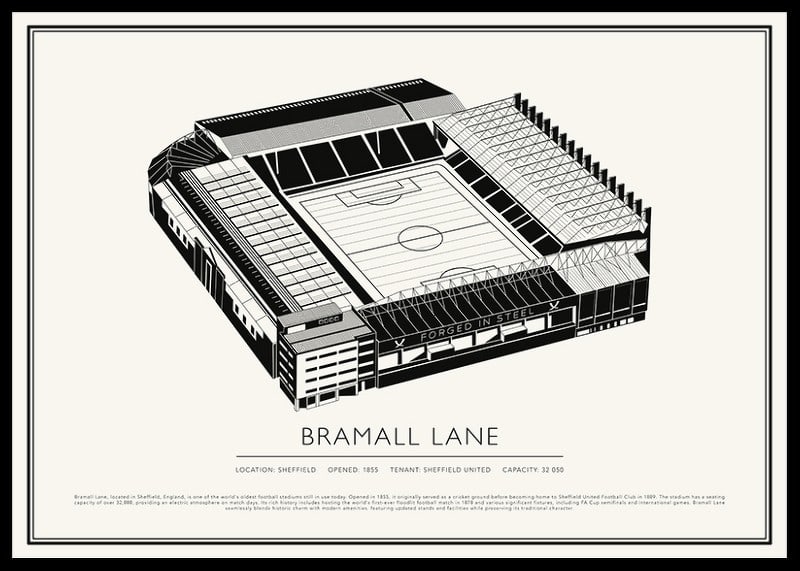 Affissione Bramall Lane Vintage Sketch-12