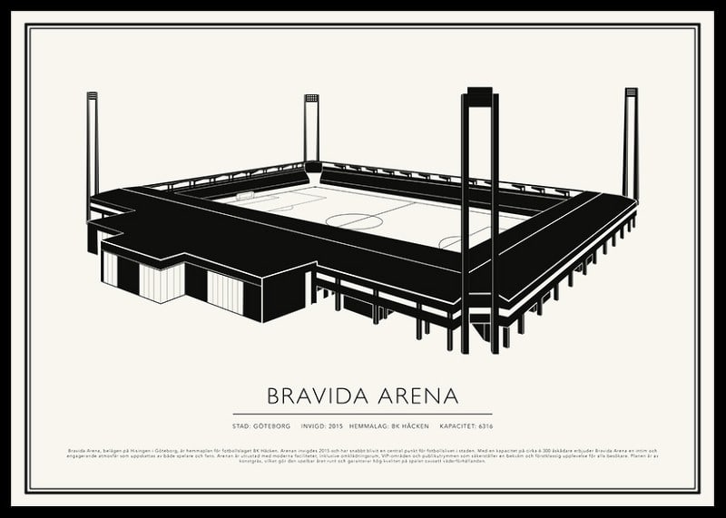 Bravida Arena Vintage Skiss poster-12