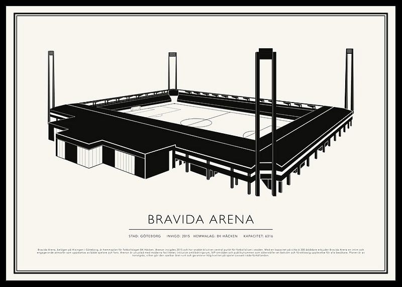 Bravida Arena Vintage Skiss poster-12