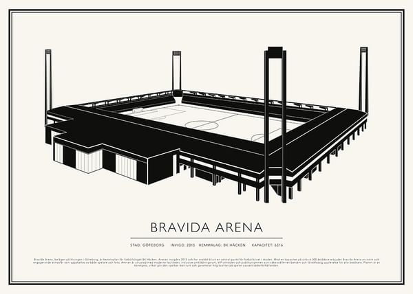 Poster Bravida Arena Vintage Skiss 02 SE