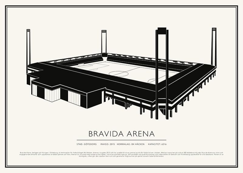 Bravida Arena Vintage Skiss poster-12