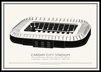 Cardiff City Stadion Vintage schets poster-0