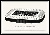 Stadionul Cardiff City Poster Vintage Sketch-0
