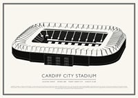 Cardiff City Stadion Vintage schets poster-1