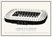 Cardiff City Stadium Vintage Sketch poster-1