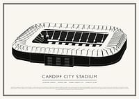 Stadionul Cardiff City Poster Vintage Sketch-1