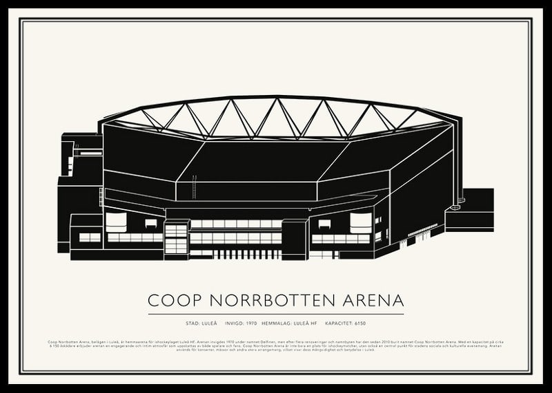 Coop Norrbotten Arena Vintage Skiss poster-12