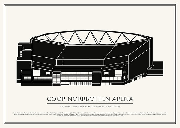 Poster Coop Norrbotten Arena Vintage Skiss 02 SE