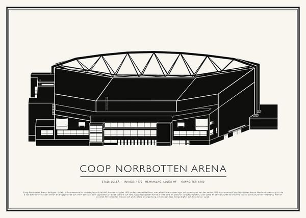 Poster Coop Norrbotten Arena Vintage Skiss 02 SE