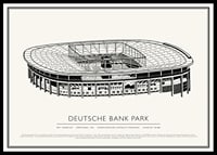 Deutsche Bank Park Vintage Skizze Poster-0