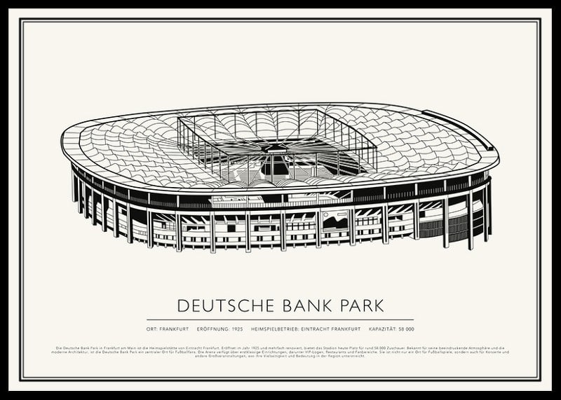 Deutsche Bank Park Vintage Skizze Poster-12
