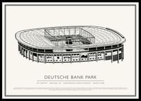 Deutsche Bank Park Vintage Skizze Poster-0