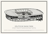 Deutsche Bank Park Vintage Skizze Poster-1