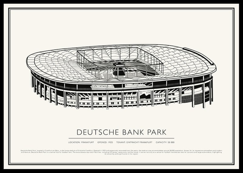 Plagát Vintage Sketch Deutsche Bank Park-12