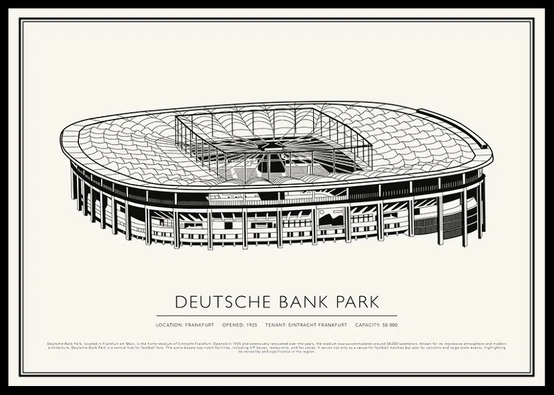 Deutsche Bank Park Vintage Sketch poster-12