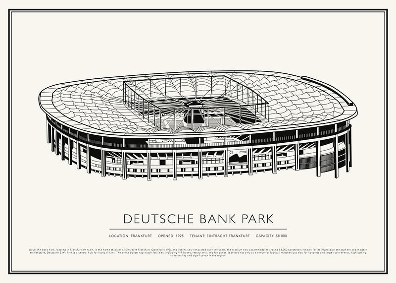 Plagát Vintage Sketch Deutsche Bank Park-12