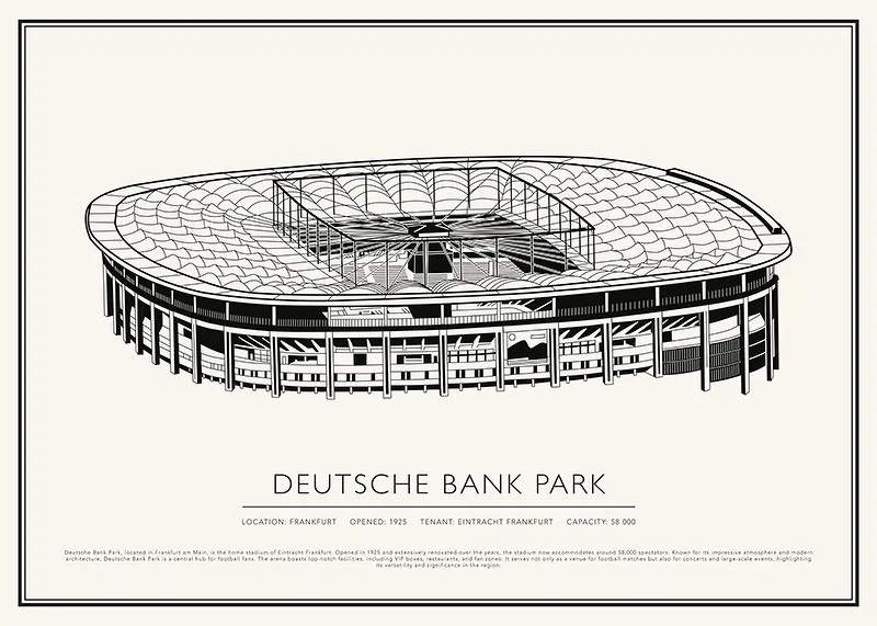 Deutsche Bank Park Vintage Sketch poster-12
