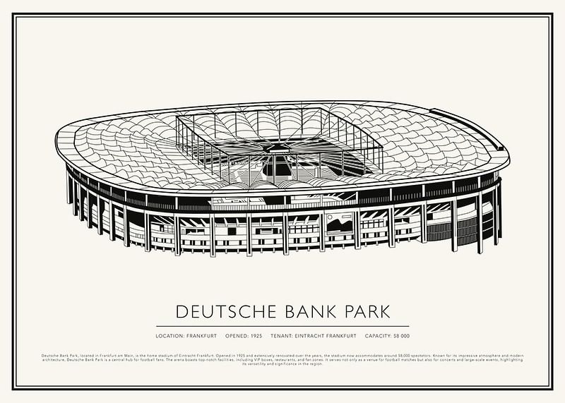 Poster Deutsche Bank Park Vintage Sketch-12