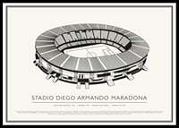 Stadio Diego Armando Maradona Vintage Sketch plakāts-0