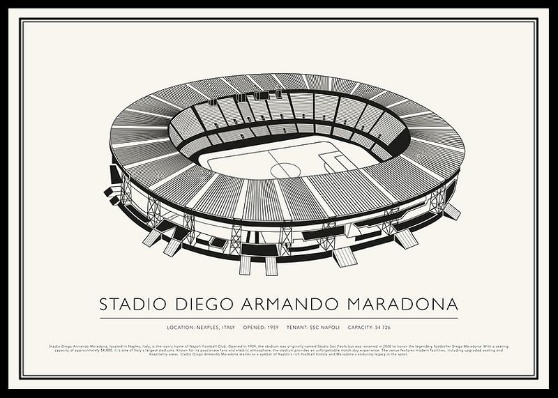 Poster Stadio Diego Armando Maradona Vintage Sketch-12