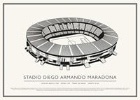 Stadio Diego Armando Maradona Vintage Sketch plakāts-1