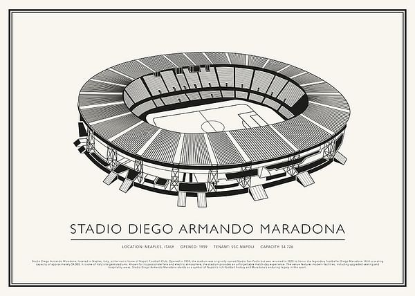 Poster Stadio Diego Armando Maradona Vintage Sketch 02 EN