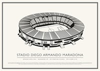 Stadio Diego Armando Maradona Vintage Schizzo poster-1