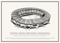 Stadio Diego Armando Maradona Vintage Schizzo poster-1