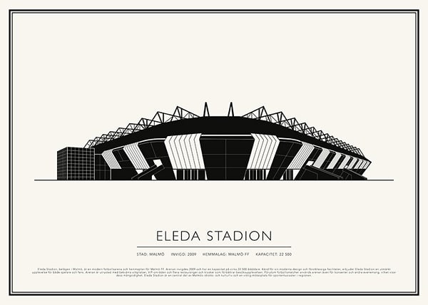 Poster Eleda Stadion Vintage Skiss 02 SE