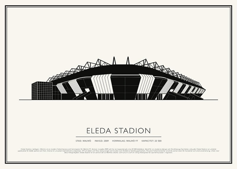 Eleda Stadion Vintage Skiss poster-12