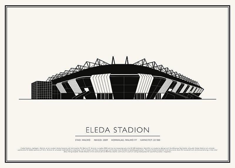 Eleda Stadion Vintage Skiss poster-12