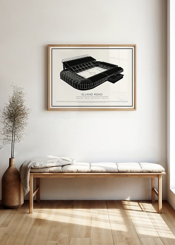 Elland Road Vintage Skizze Poster-12