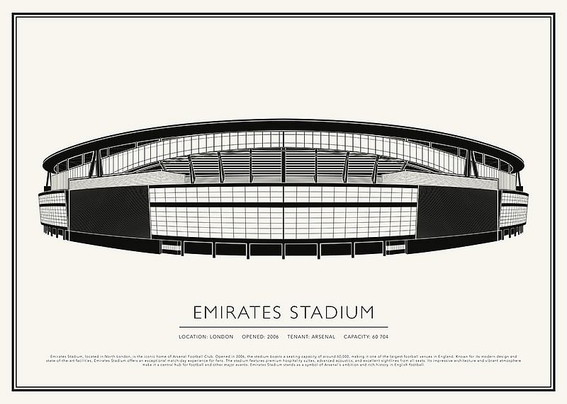 Poster Emirates Stadium Vintage Sketch-12