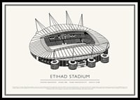 Etihad Stadium Vintage Sketch plakāts-0