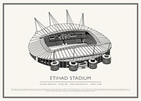 Etihad Stadium Vintage Sketch plakāts-1