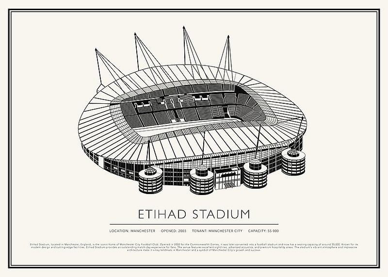 Poster Etihad Stadium Vintage Sketch-12