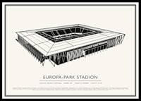 Europa-Park Stadion Vintage Sketch plakatas-0