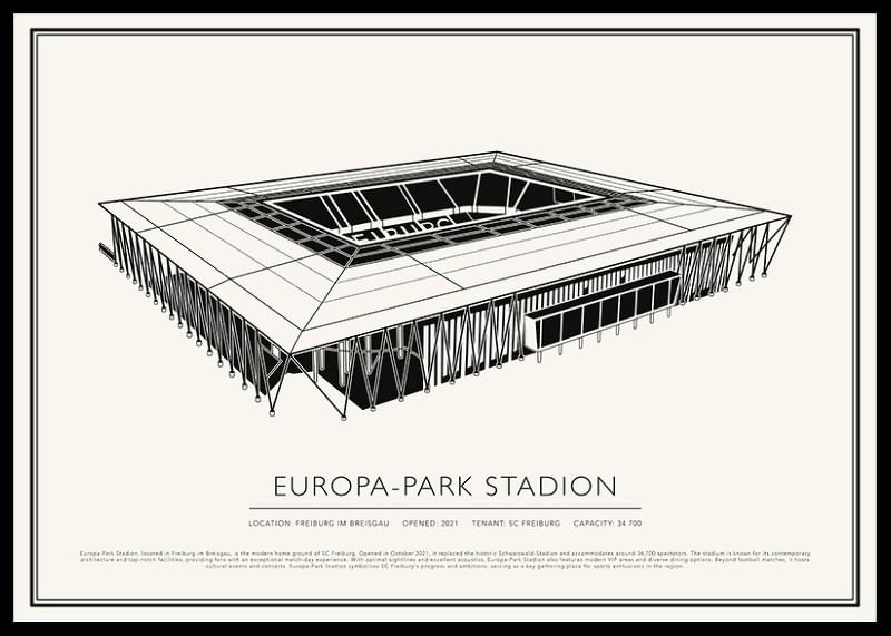 Poster Europa-Park Stadion Vintage Sketch-12