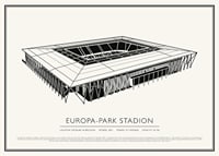 Europa-Park Stadion Vintage Sketch plakatas-1