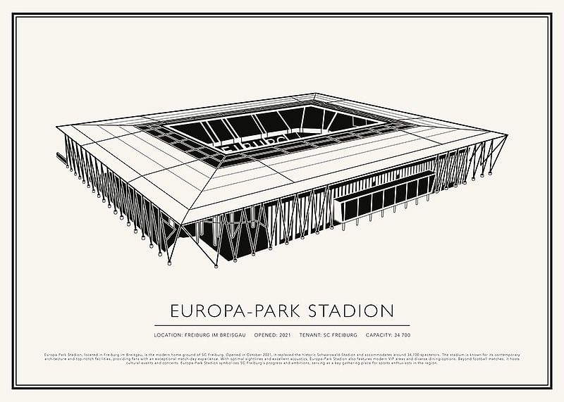 Poster Europa-Park Stadion Vintage Sketch-12
