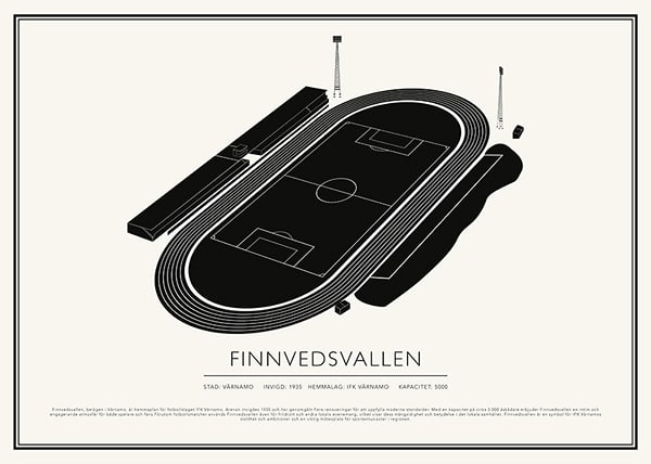 Poster Finnvedsvallen Vintage Skiss 02 SE