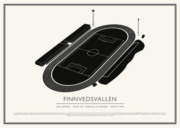 Poster Finnvedsvallen Vintage Skiss 02 SE