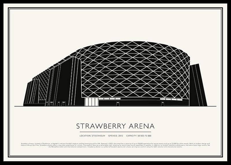 Poster Strawberry Arena Vintage Sketch-12