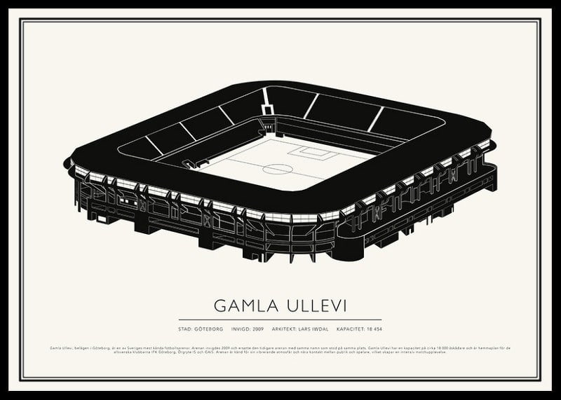 Gamla Ullevi Vintage Skiss poster-12